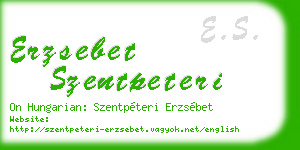 erzsebet szentpeteri business card